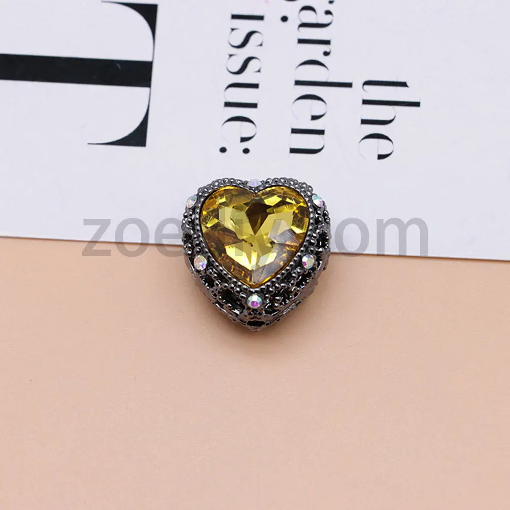 FS4845-Hollowed Heart Diamond Beads Fit For Beadable Pens For Keychain Jewelry Making Zoe's DIY Shop