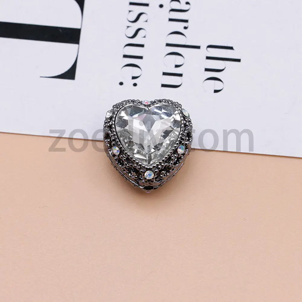 FS4845-Hollowed Heart Diamond Beads Fit For Beadable Pens For Keychain Jewelry Making Zoe's DIY Shop