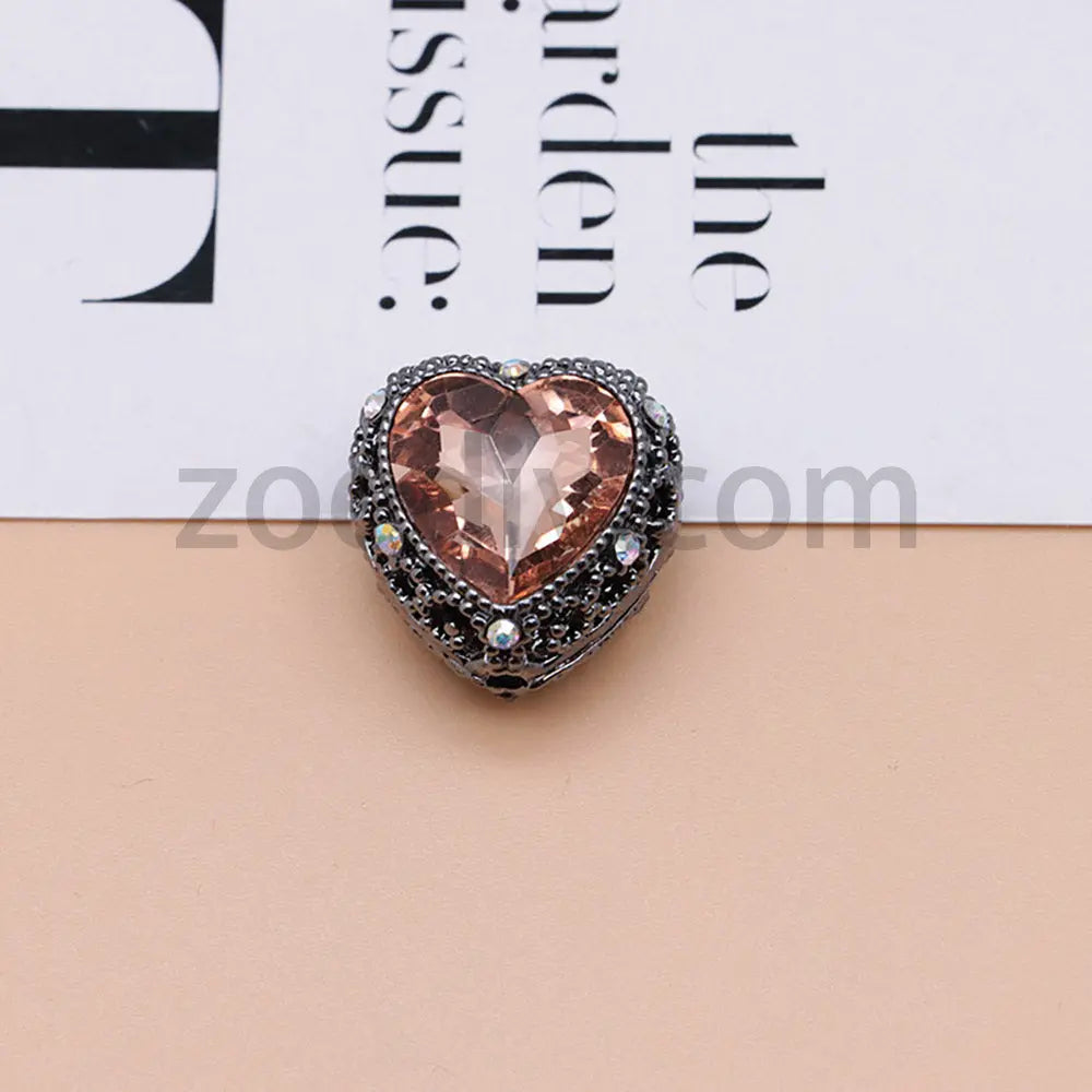 FS4845-Hollowed Heart Diamond Beads Fit For Beadable Pens For Keychain Jewelry Making Zoe's DIY Shop
