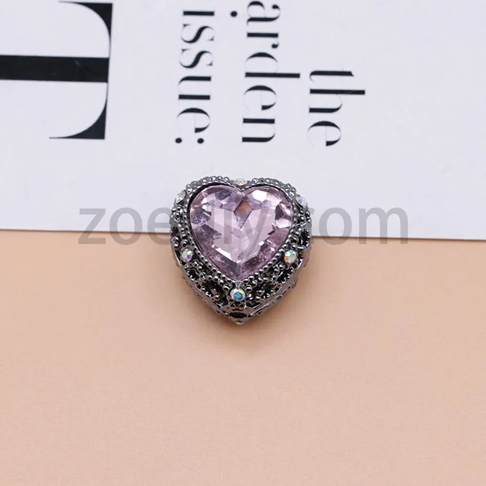 FS4845-Hollowed Heart Diamond Beads Fit For Beadable Pens For Keychain Jewelry Making Zoe's DIY Shop