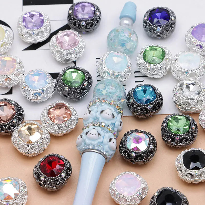 FS4846- 17mm×17mm Square Mocha Alloy Beads That Can Pass Through A Pen Zoe's DIY Shop