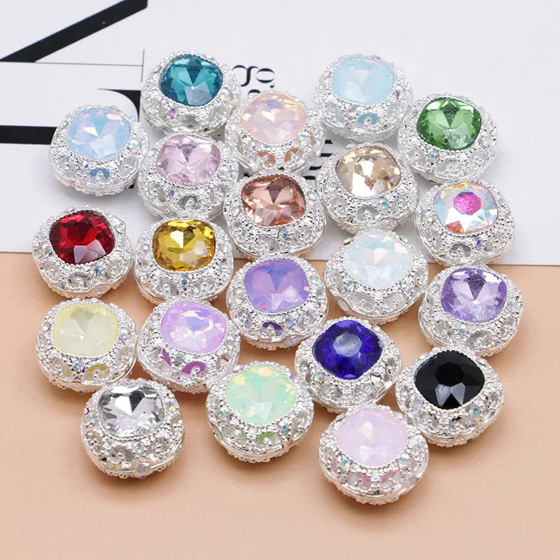 FS4846- 17mm×17mm Square Mocha Alloy Beads That Can Pass Through A Pen Zoe's DIY Shop