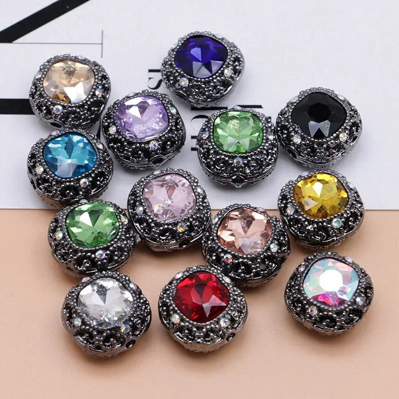 FS4846- 17mm×17mm Square Mocha Alloy Beads That Can Pass Through A Pen Zoe's DIY Shop