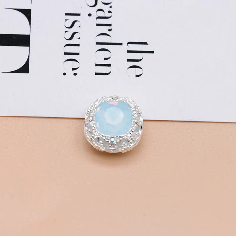 FS4846- 17mm×17mm Square Mocha Alloy Beads That Can Pass Through A Pen Zoe's DIY Shop