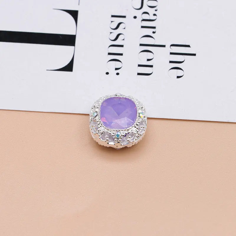 FS4846- 17mm×17mm Square Mocha Alloy Beads That Can Pass Through A Pen Zoe's DIY Shop