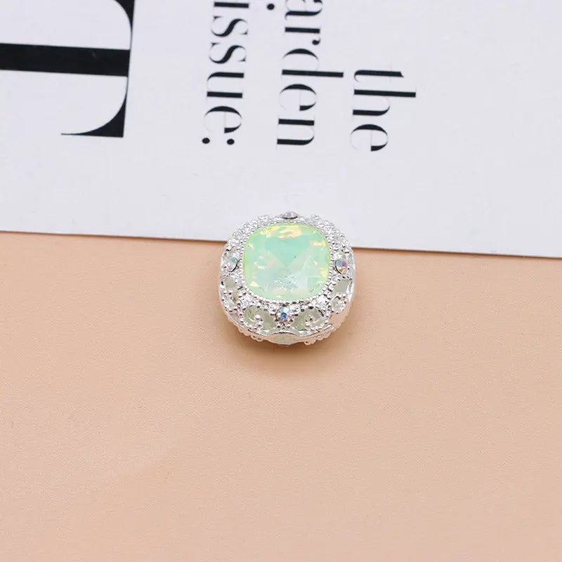 FS4846- 17mm×17mm Square Mocha Alloy Beads That Can Pass Through A Pen Zoe's DIY Shop