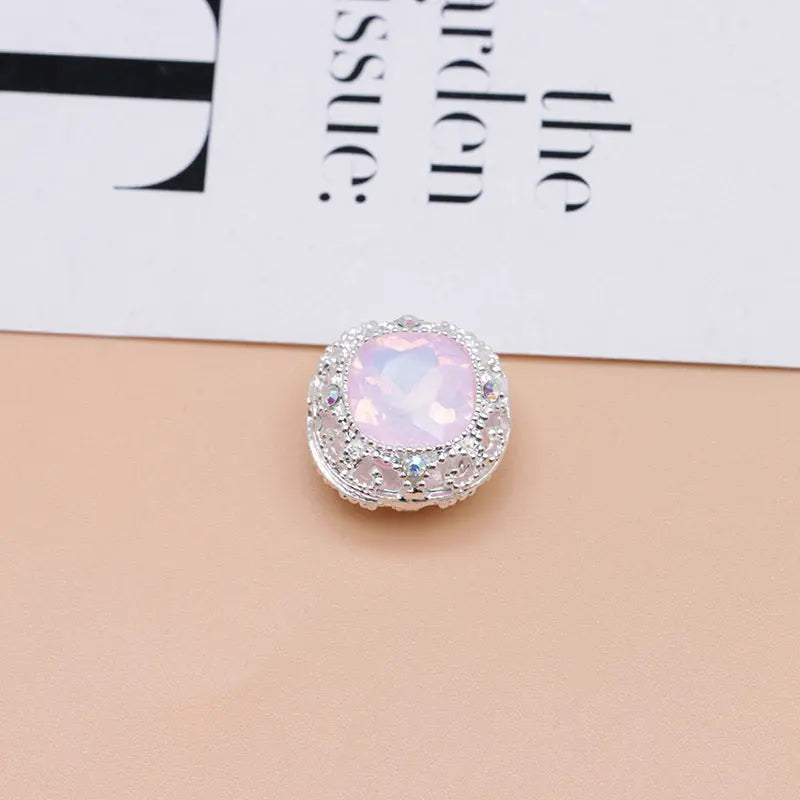 FS4846- 17mm×17mm Square Mocha Alloy Beads That Can Pass Through A Pen Zoe's DIY Shop