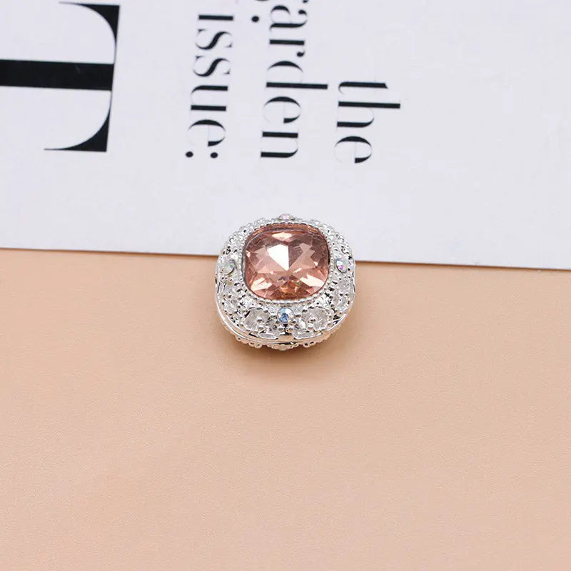 FS4846- 17mm×17mm Square Mocha Alloy Beads That Can Pass Through A Pen Zoe's DIY Shop