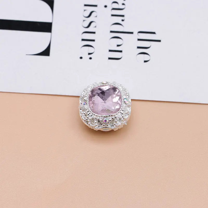 FS4846- 17mm×17mm Square Mocha Alloy Beads That Can Pass Through A Pen Zoe's DIY Shop