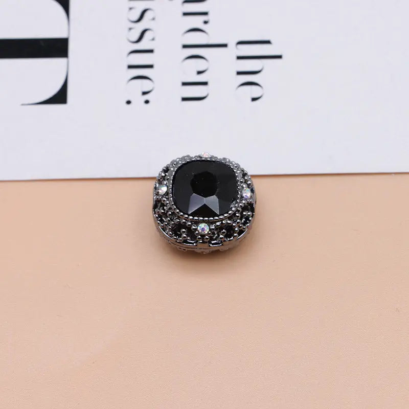 FS4846- 17mm×17mm Square Mocha Alloy Beads That Can Pass Through A Pen Zoe's DIY Shop