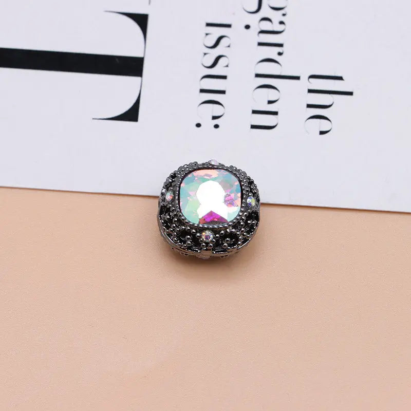 FS4846- 17mm×17mm Square Mocha Alloy Beads That Can Pass Through A Pen Zoe's DIY Shop