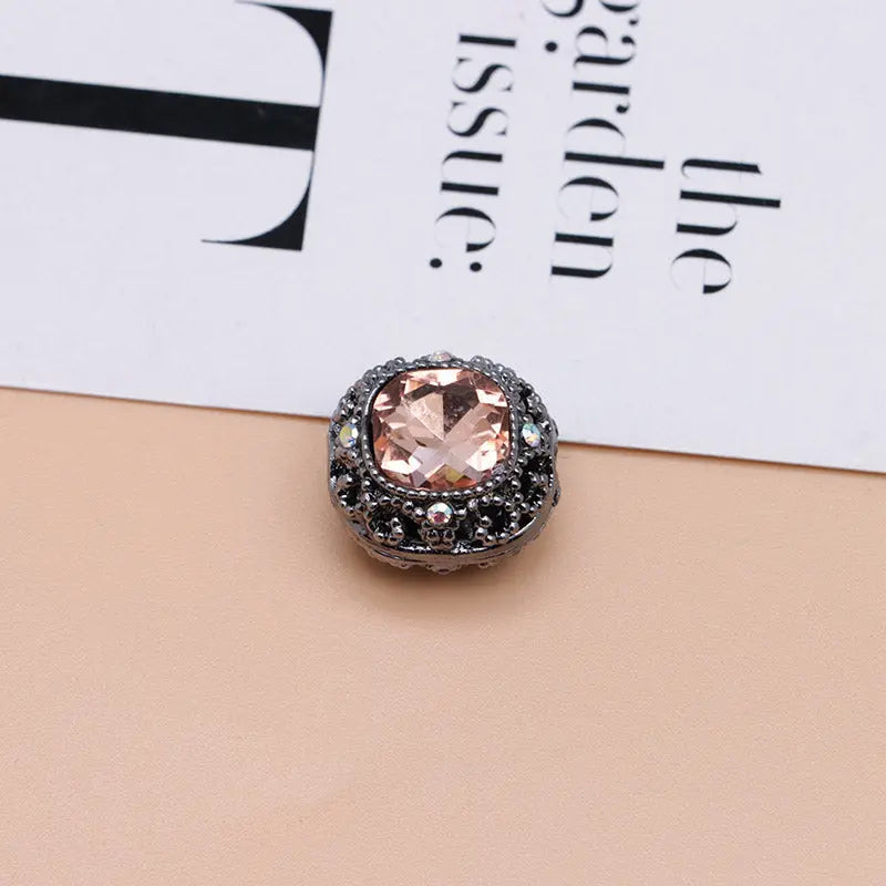 FS4846- 17mm×17mm Square Mocha Alloy Beads That Can Pass Through A Pen Zoe's DIY Shop