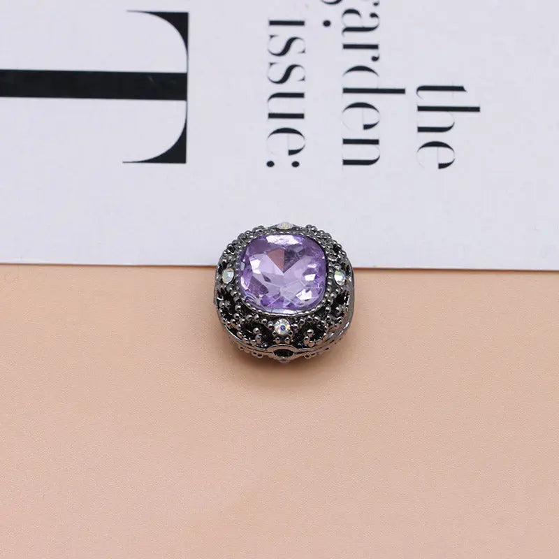 FS4846- 17mm×17mm Square Mocha Alloy Beads That Can Pass Through A Pen Zoe's DIY Shop