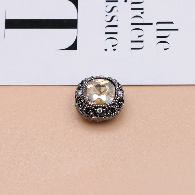 FS4846- 17mm×17mm Square Mocha Alloy Beads That Can Pass Through A Pen Zoe's DIY Shop