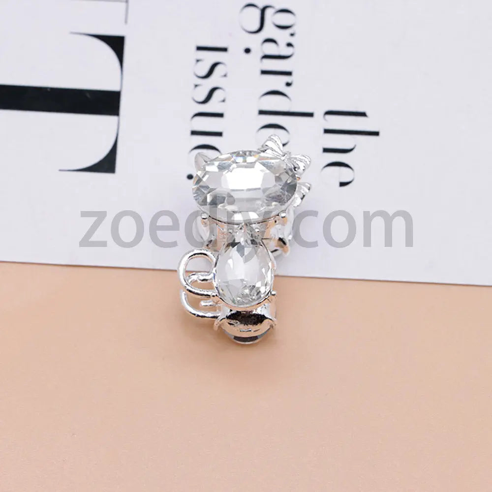 FS4847-Crystal Diamond Cat Alloy Beads Fit For Beadable Pens Zoe's DIY Shop