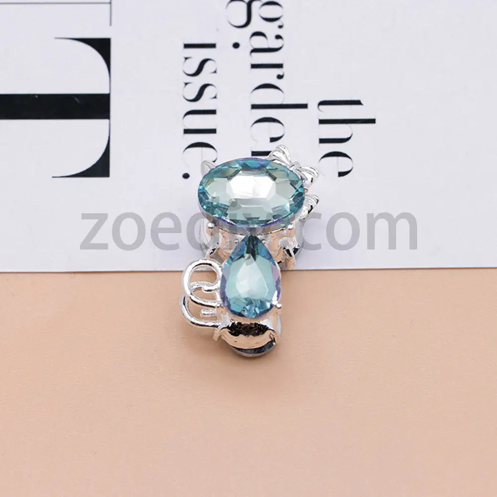 FS4847-Crystal Diamond Cat Alloy Beads Fit For Beadable Pens Zoe's DIY Shop
