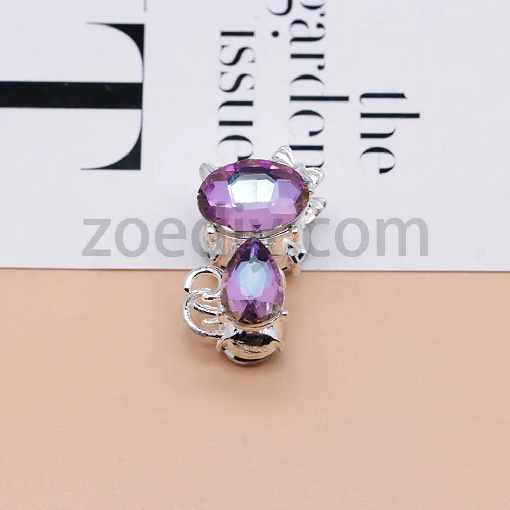 FS4847-Crystal Diamond Cat Alloy Beads Fit For Beadable Pens Zoe's DIY Shop