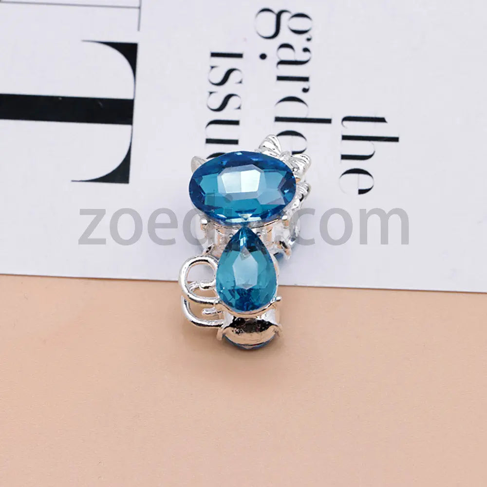 FS4847-Crystal Diamond Cat Alloy Beads Fit For Beadable Pens Zoe's DIY Shop