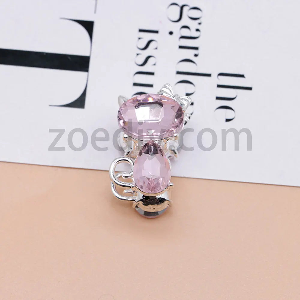 FS4847-Crystal Diamond Cat Alloy Beads Fit For Beadable Pens Zoe's DIY Shop