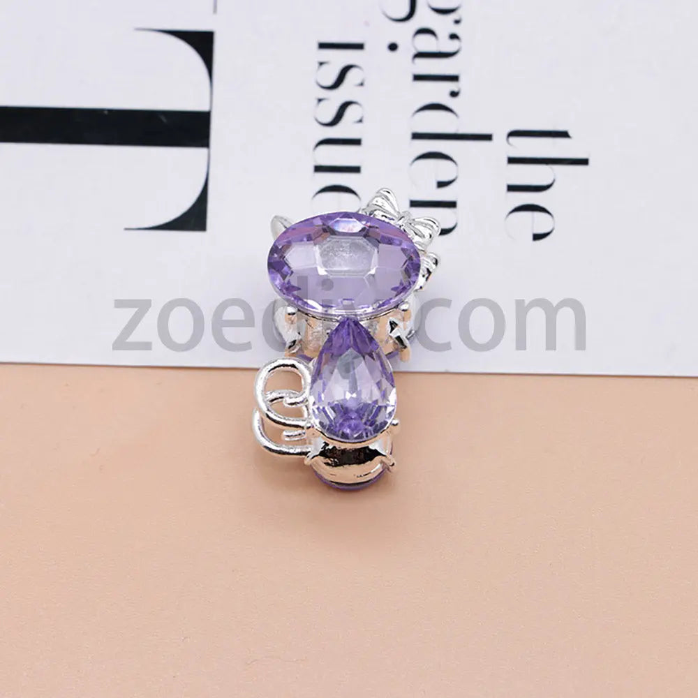 FS4847-Crystal Diamond Cat Alloy Beads Fit For Beadable Pens Zoe's DIY Shop