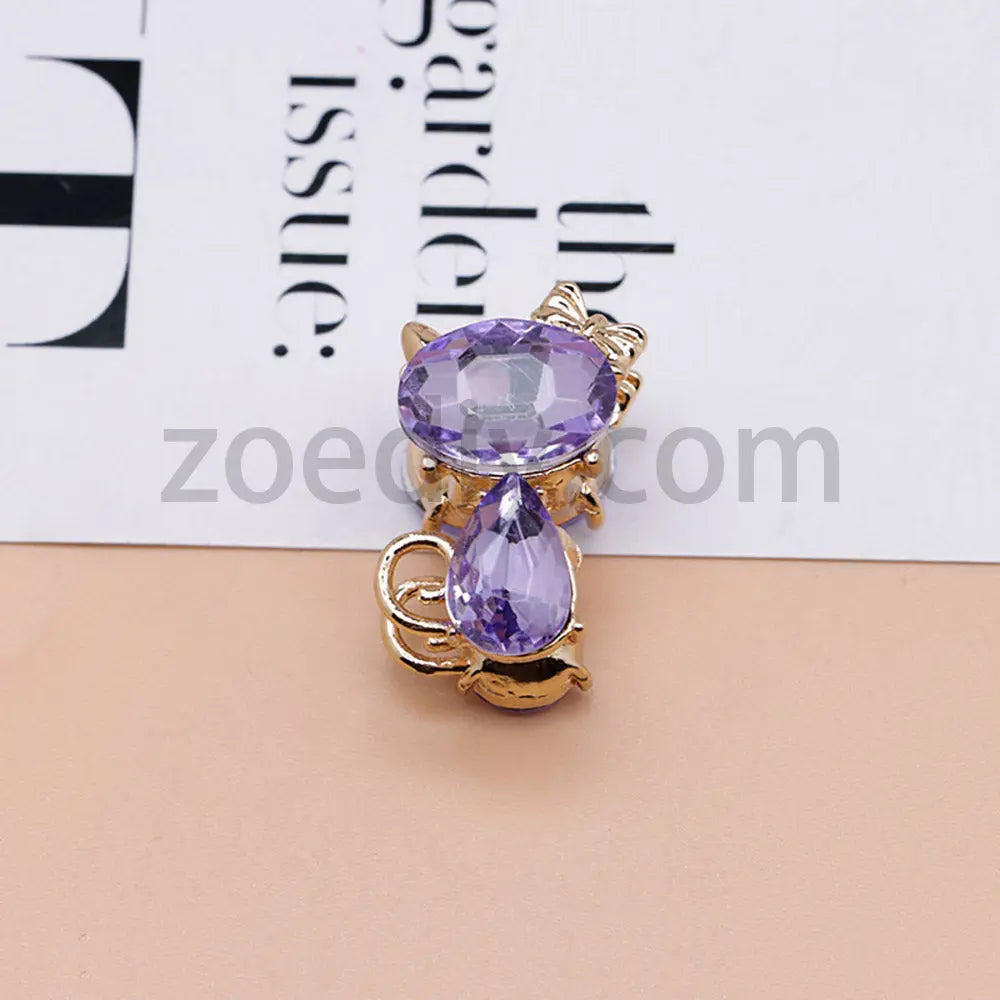 FS4847-Crystal Diamond Cat Alloy Beads Fit For Beadable Pens Zoe's DIY Shop