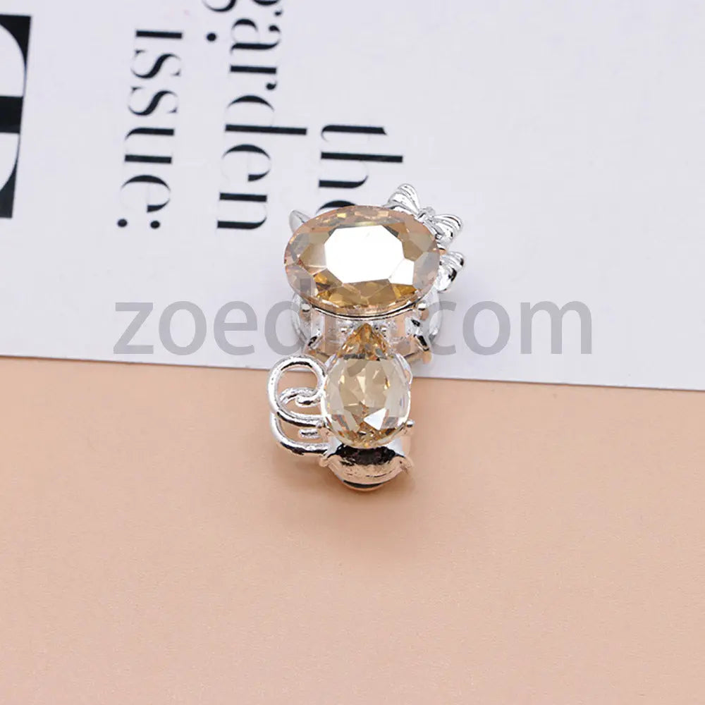FS4847-Crystal Diamond Cat Alloy Beads Fit For Beadable Pens Zoe's DIY Shop