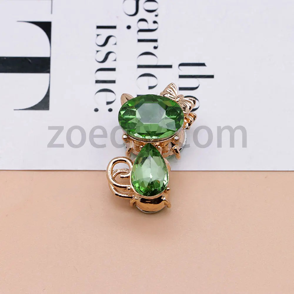 FS4847-Crystal Diamond Cat Alloy Beads Fit For Beadable Pens Zoe's DIY Shop