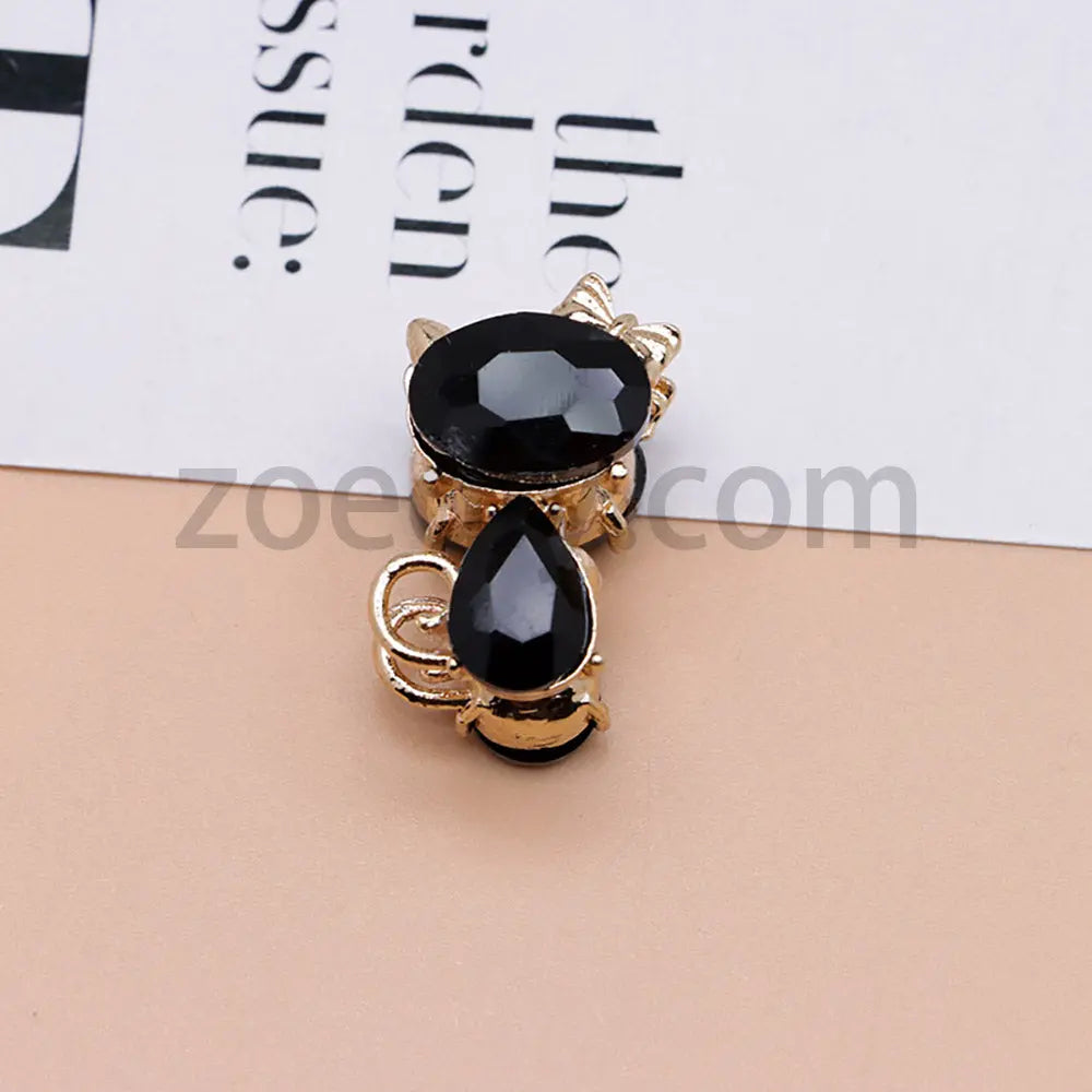 FS4847-Crystal Diamond Cat Alloy Beads Fit For Beadable Pens Zoe's DIY Shop