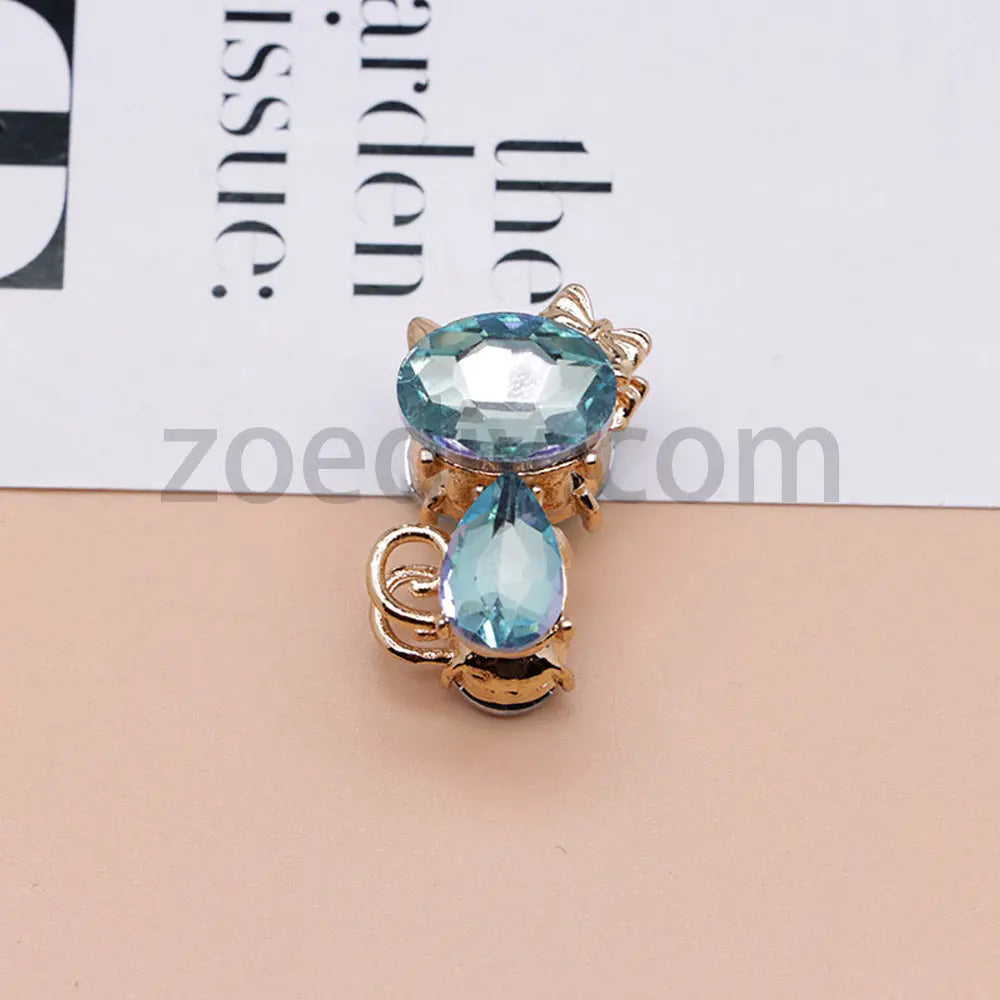 FS4847-Crystal Diamond Cat Alloy Beads Fit For Beadable Pens Zoe's DIY Shop