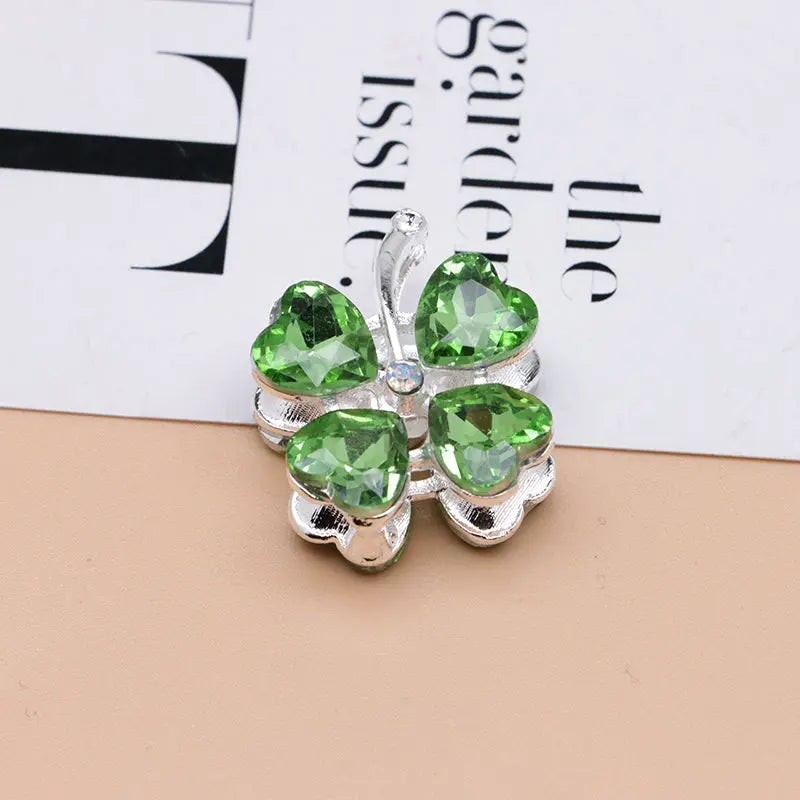 FS4848- Approximately 2.9×2.4×1.3 Cm Four - leaf Clover Alloy Beads Four - way Passable For Pen Zoe's DIY Shop
