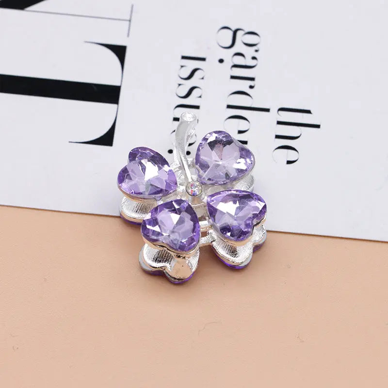 FS4848- Approximately 2.9×2.4×1.3 Cm Four - leaf Clover Alloy Beads Four - way Passable For Pen Zoe's DIY Shop