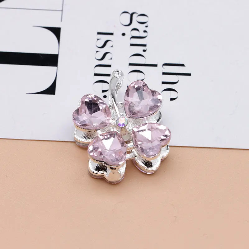 FS4848- Approximately 2.9×2.4×1.3 Cm Four - leaf Clover Alloy Beads Four - way Passable For Pen Zoe's DIY Shop