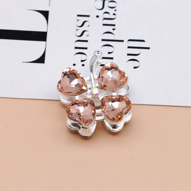 FS4848- Approximately 2.9×2.4×1.3 Cm Four - leaf Clover Alloy Beads Four - way Passable For Pen Zoe's DIY Shop