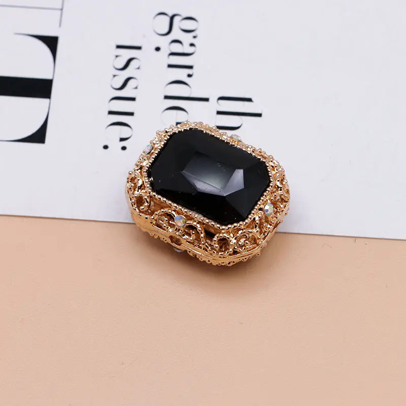 FS4849- Approximately 21×17mm Double-Sided Zirconium Diamond Alloy Beads Four-Way Pen-Passing For DIY Project Zoe's DIY Shop