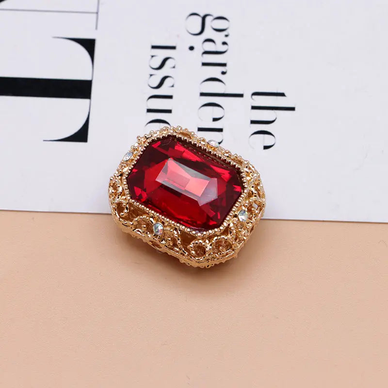 FS4849- Approximately 21×17mm Double-Sided Zirconium Diamond Alloy Beads Four-Way Pen-Passing For DIY Project Zoe's DIY Shop