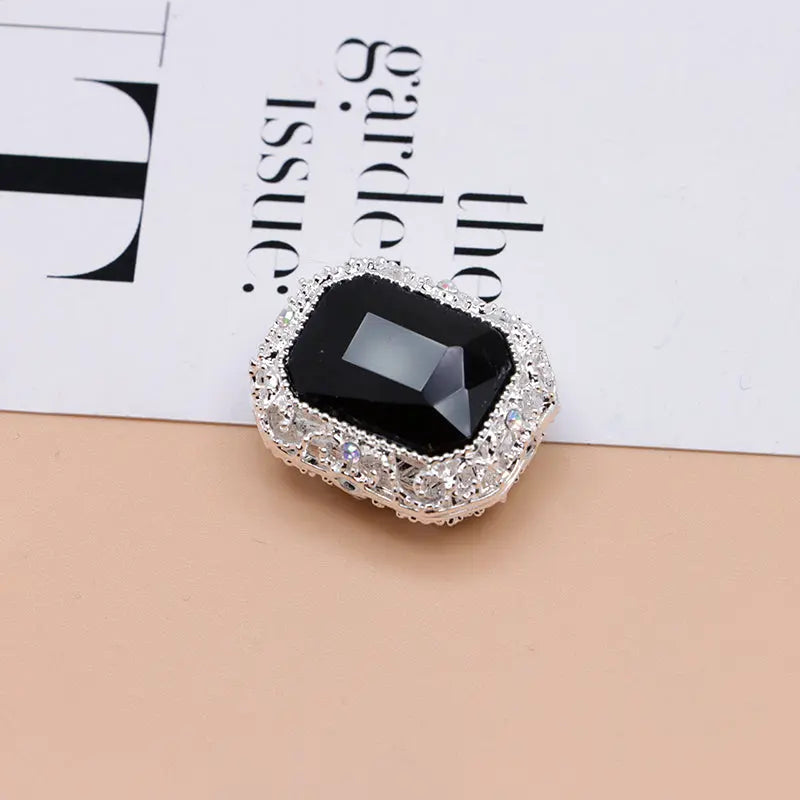 FS4849- Approximately 21×17mm Double-Sided Zirconium Diamond Alloy Beads Four-Way Pen-Passing For DIY Project Zoe's DIY Shop