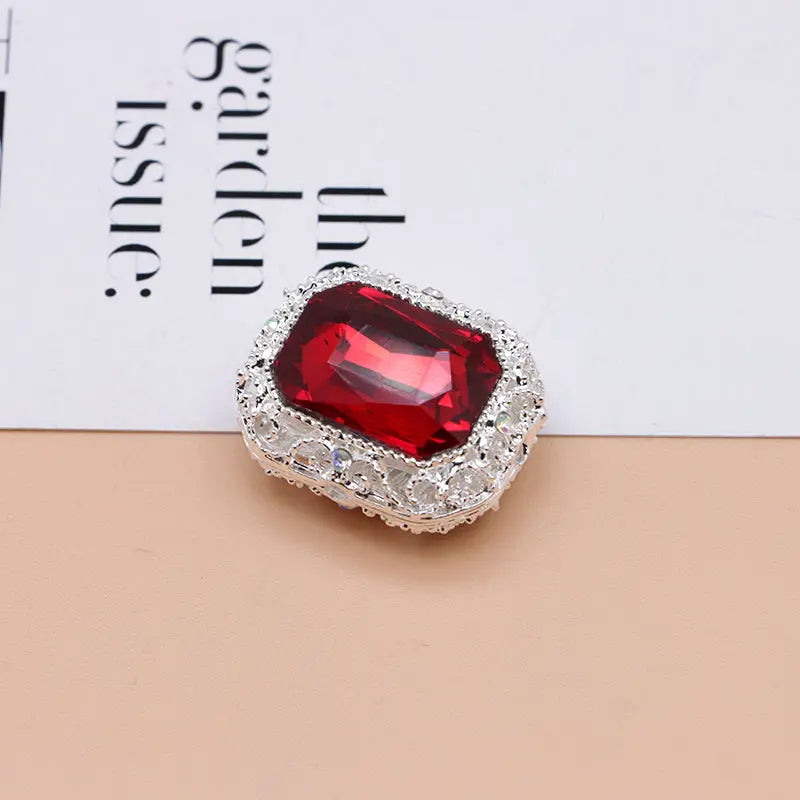 FS4849- Approximately 21×17mm Double-Sided Zirconium Diamond Alloy Beads Four-Way Pen-Passing For DIY Project Zoe's DIY Shop