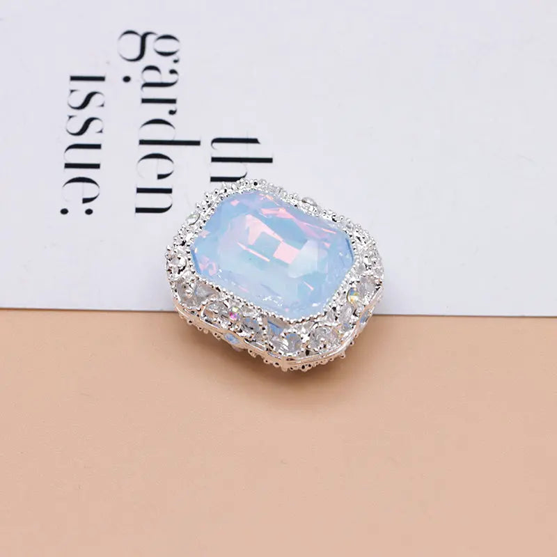 FS4849- Approximately 21×17mm Double-Sided Zirconium Diamond Alloy Beads Four-Way Pen-Passing For DIY Project Zoe's DIY Shop