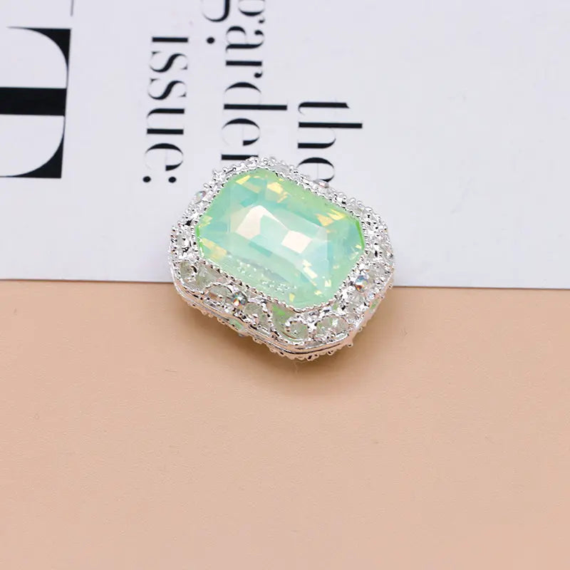 FS4849- Approximately 21×17mm Double-Sided Zirconium Diamond Alloy Beads Four-Way Pen-Passing For DIY Project Zoe's DIY Shop
