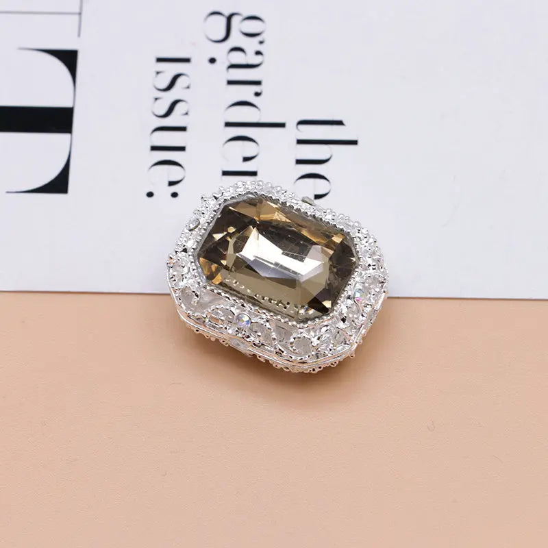 FS4849- Approximately 21×17mm Double-Sided Zirconium Diamond Alloy Beads Four-Way Pen-Passing For DIY Project Zoe's DIY Shop