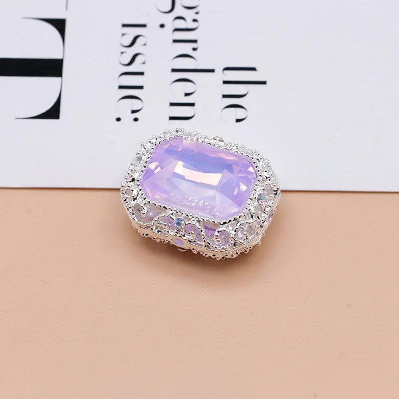 FS4849- Approximately 21×17mm Double-Sided Zirconium Diamond Alloy Beads Four-Way Pen-Passing For DIY Project Zoe's DIY Shop