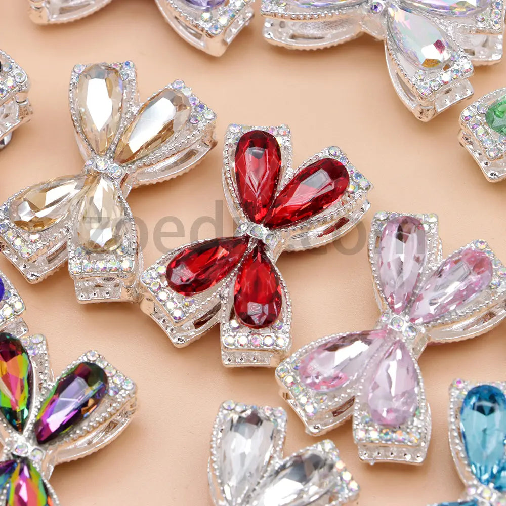 FS4850- Crystal Diamond Bows Metal Beads Fit For Beadable Pens Zoe's DIY Shop