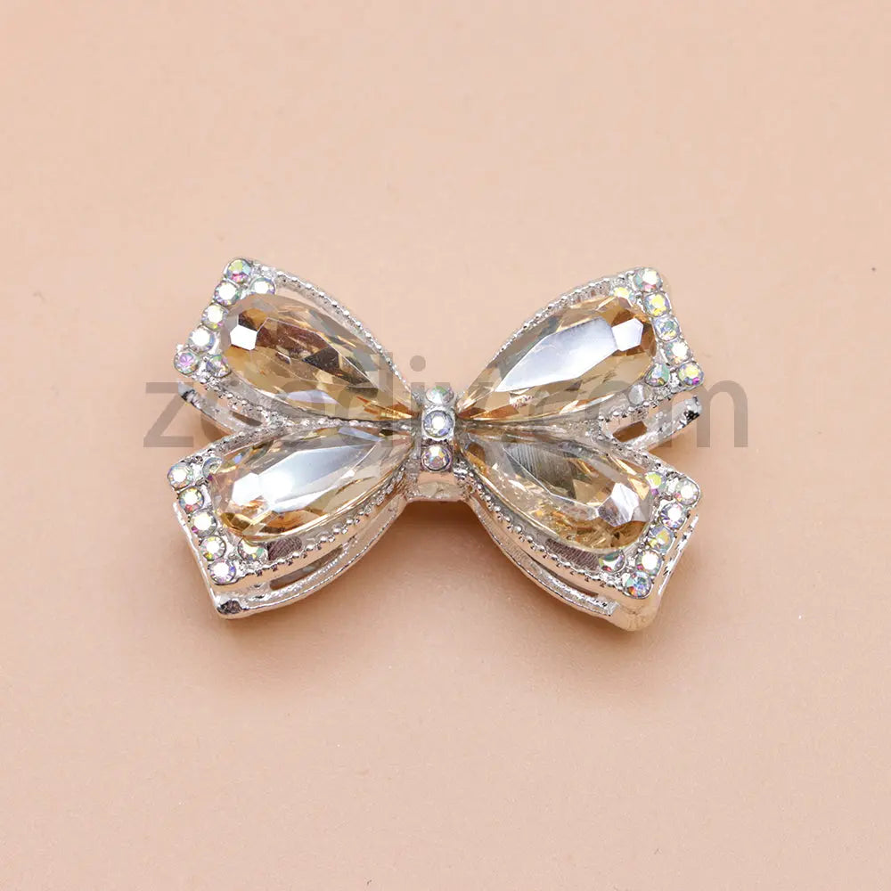 FS4850- Crystal Diamond Bows Metal Beads Fit For Beadable Pens Zoe's DIY Shop
