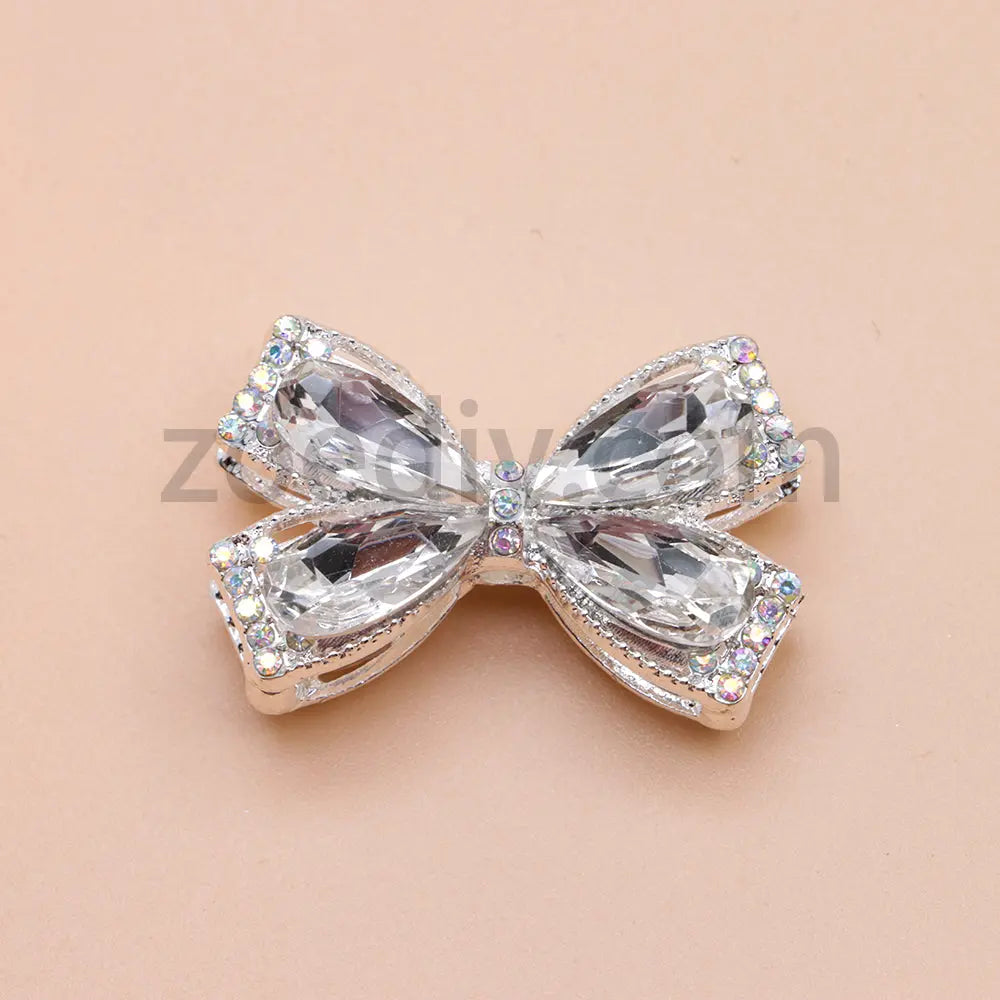 FS4850- Crystal Diamond Bows Metal Beads Fit For Beadable Pens Zoe's DIY Shop