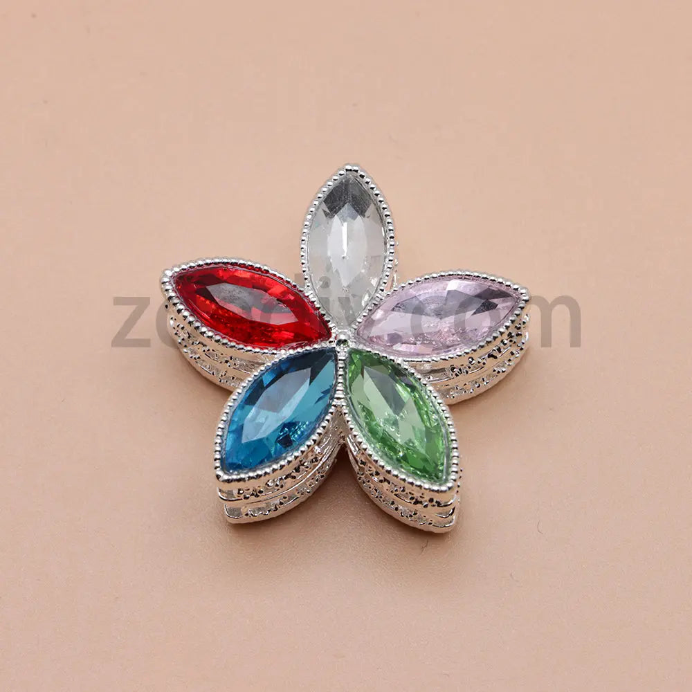 FS4851-Crystal Diamond Flower Metal Beads Fit For Beadable Pens Zoe's DIY Shop