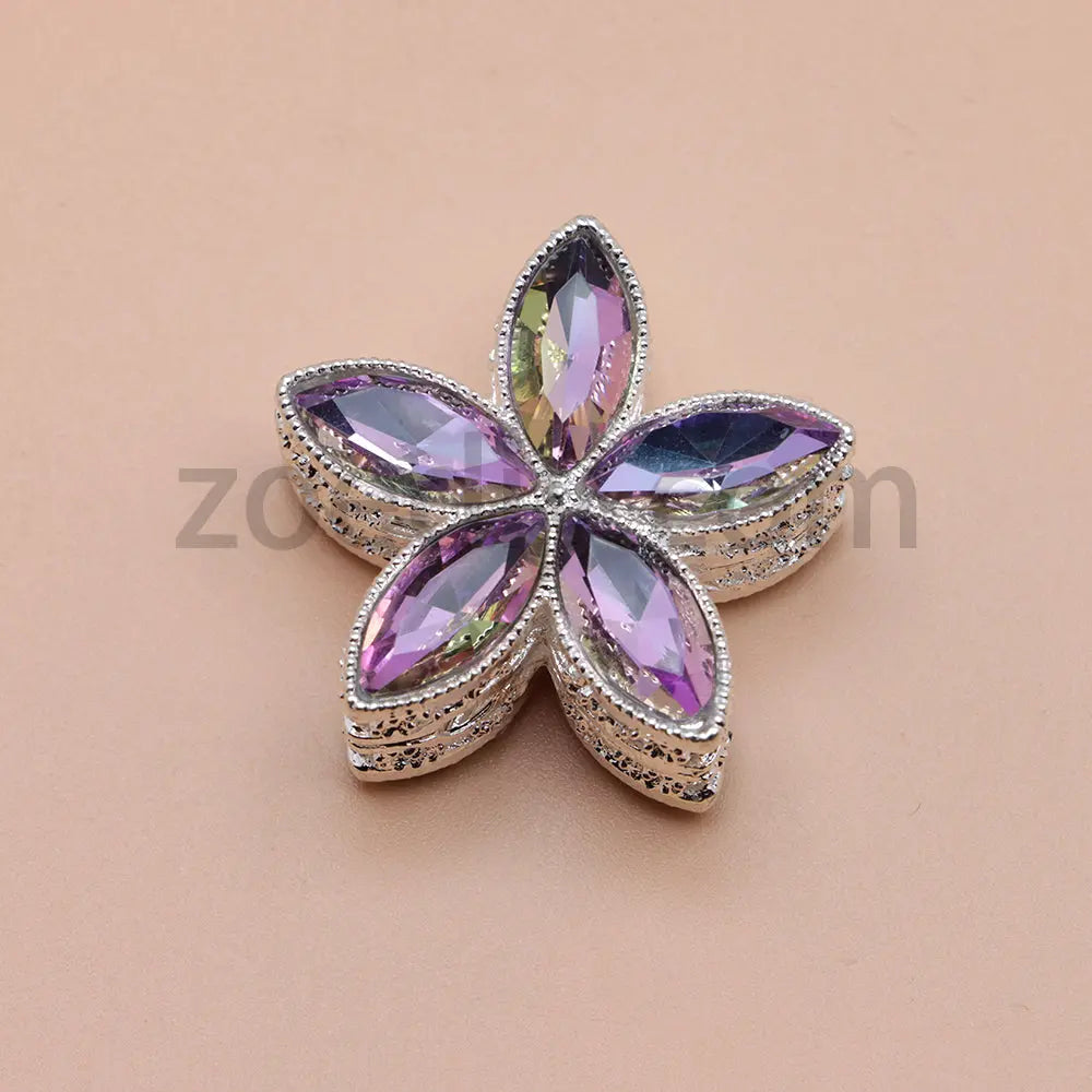 FS4851-Crystal Diamond Flower Metal Beads Fit For Beadable Pens Zoe's DIY Shop