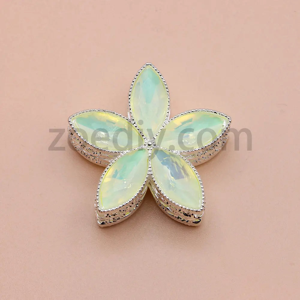 FS4851-Crystal Diamond Flower Metal Beads Fit For Beadable Pens Zoe's DIY Shop