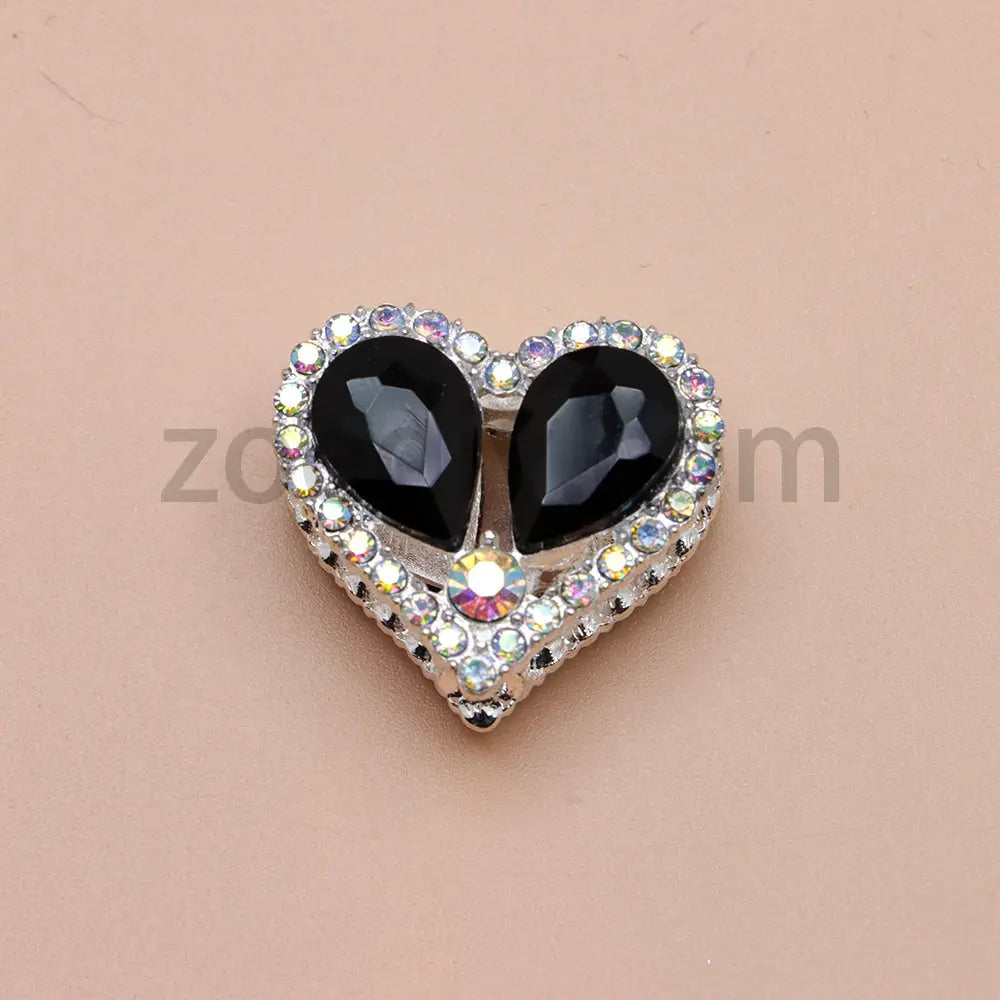 FS4852-Double Sided Heart Crystal Diamond Metal Beads Fit For Beadable Pens Zoe's DIY Shop