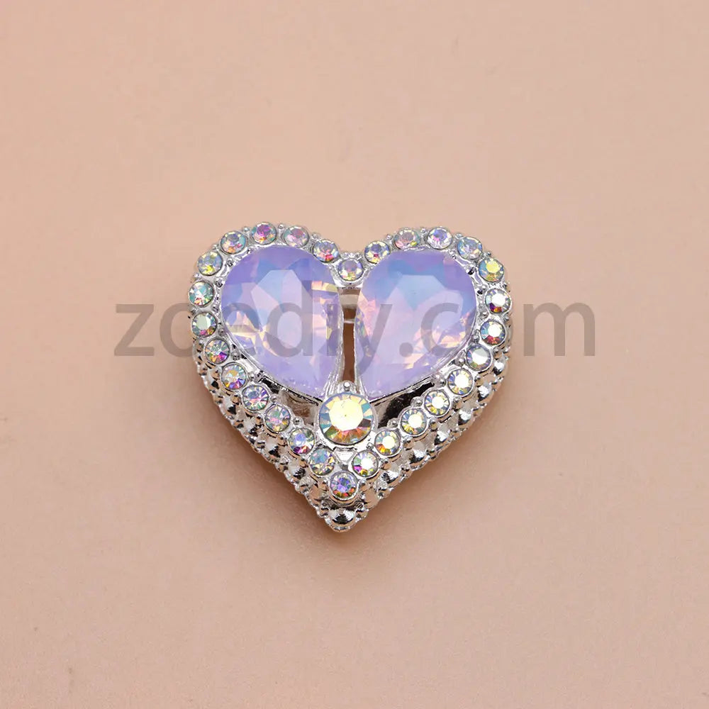 FS4852-Double Sided Heart Crystal Diamond Metal Beads Fit For Beadable Pens Zoe's DIY Shop