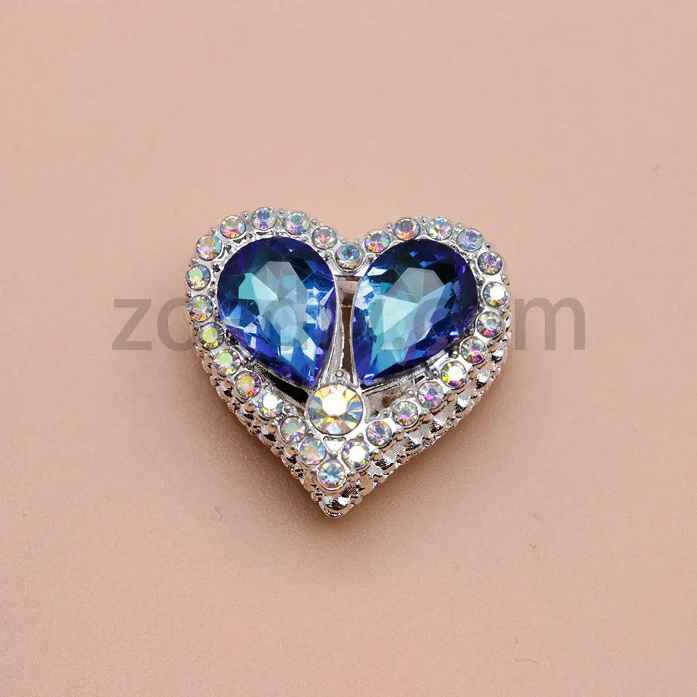 FS4852-Double Sided Heart Crystal Diamond Metal Beads Fit For Beadable Pens Zoe's DIY Shop